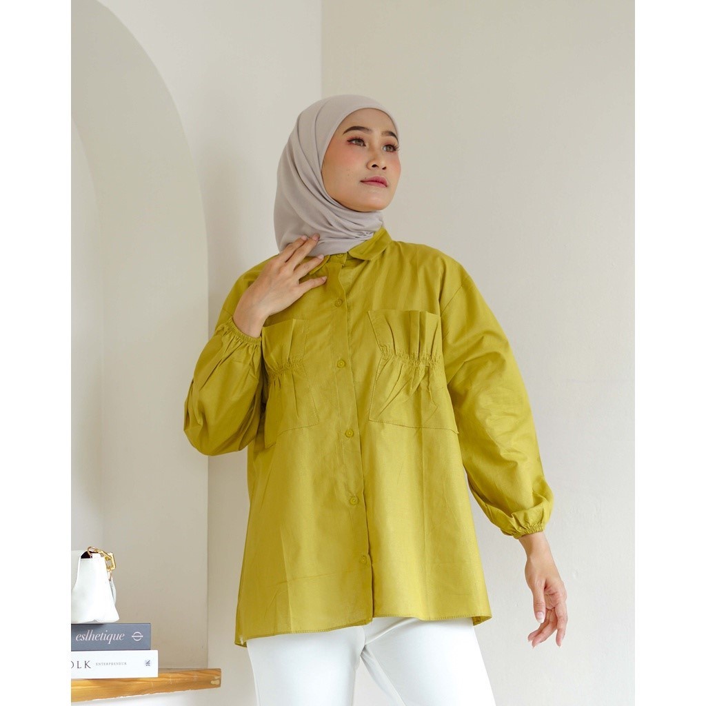 NARA TOP BLOUSE // CANTIKA KEMEJA CRINCLE WANITA