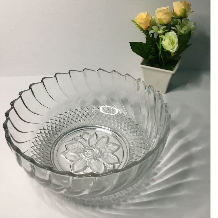 Mangkuk Motif 24cm/Mangkok Besar/Mangkok Kaca/Mixing Bowl/Wadah Lauk/Mangkok Sayur/Tempat Adonan
