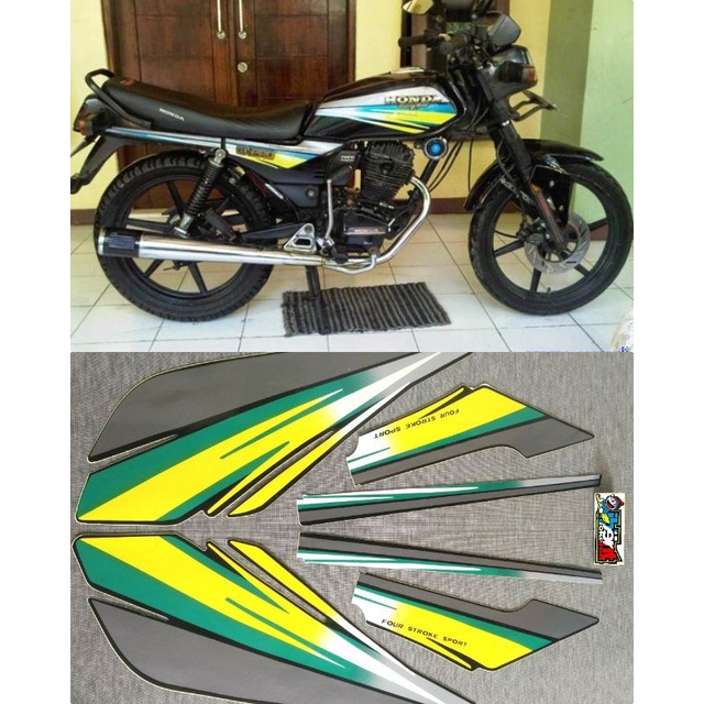 STIKER STRIPING LIS STANDAR ORI HONDA GL PRO KUNING HIJAU TAHUN 1994