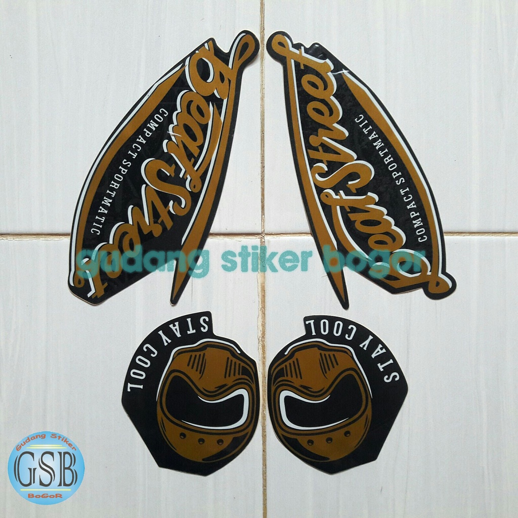 stiker motor honda beat street 2018 hitam doff
