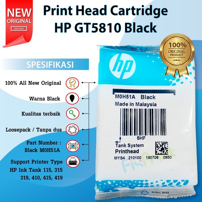 Print Head HP GT52 Cartridge M0H50AA GT52 Printer 115 315 415 319 419