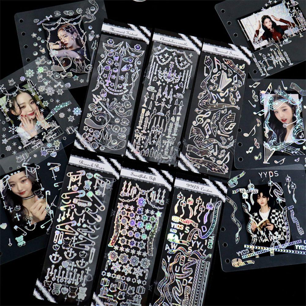 Agustinina Dekorasi Sticker DIY Musik Galaxy Series Idol Card Snowflake Alat Tulis Stiker