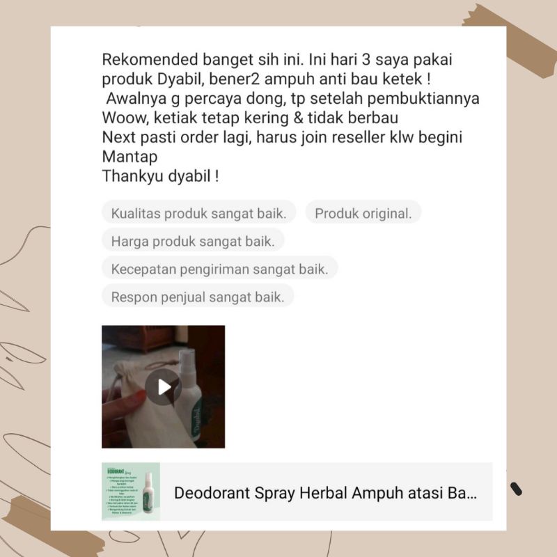 Deodorant Spray Herbal Ampuh atasi Bau Badan Keringat Berlebih