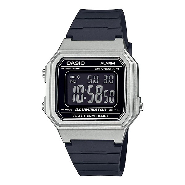 Casio Original W-217H-1A 9A /  W-217HM-5A 7B 9A Jam Tangan Pria Digital Karet Hitam