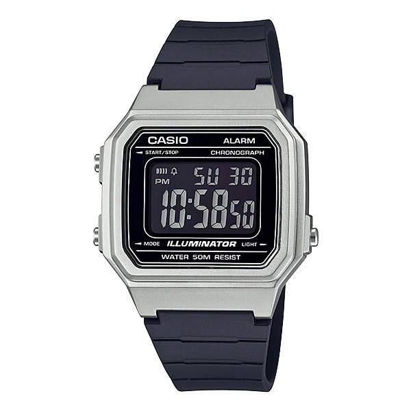 Casio Original W-217H-1A 9A /  W-217HM-5A 7B 9A Jam Tangan Pria Digital Karet Hitam