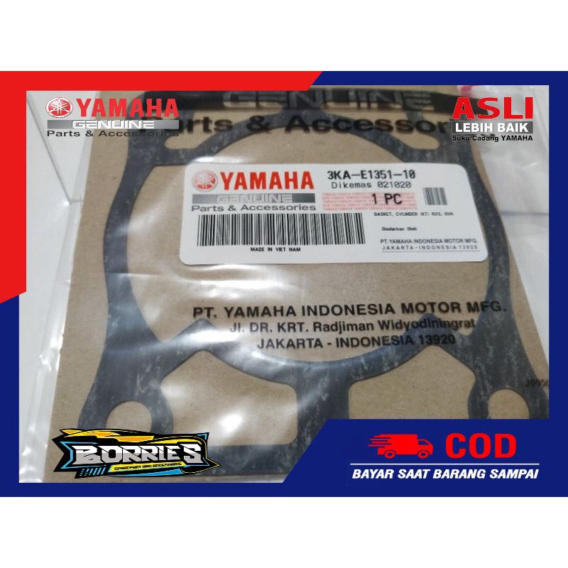 PAKING GASKET CYLINDER BLOK SEHER ATAU BLOK MESIN RX KING RXS YT115 ASLI ORI ORIGINAL YAMAHA YGP 3KA