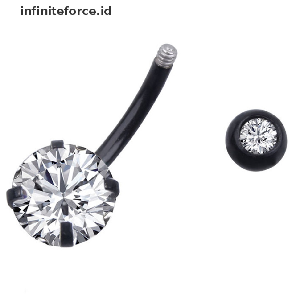 Infiniteforce.id Cincin Tindik Pusar Hias Kristal Berlian Imitasi Untuk Wanita