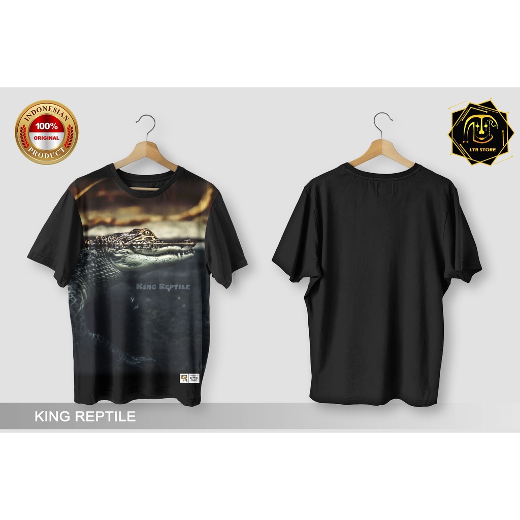[ BAYAR DI TEMPAT ] BAJU PRINTING GAMBAR REPTILE KING PORO BUAYA POROSUS - KAOS DISTRO ORIGINAL MOTI