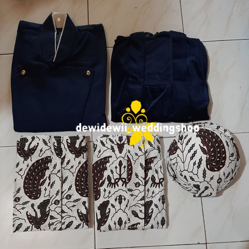 Baju Adat Jawa Couple/ Set Prewedding, Warna Navy