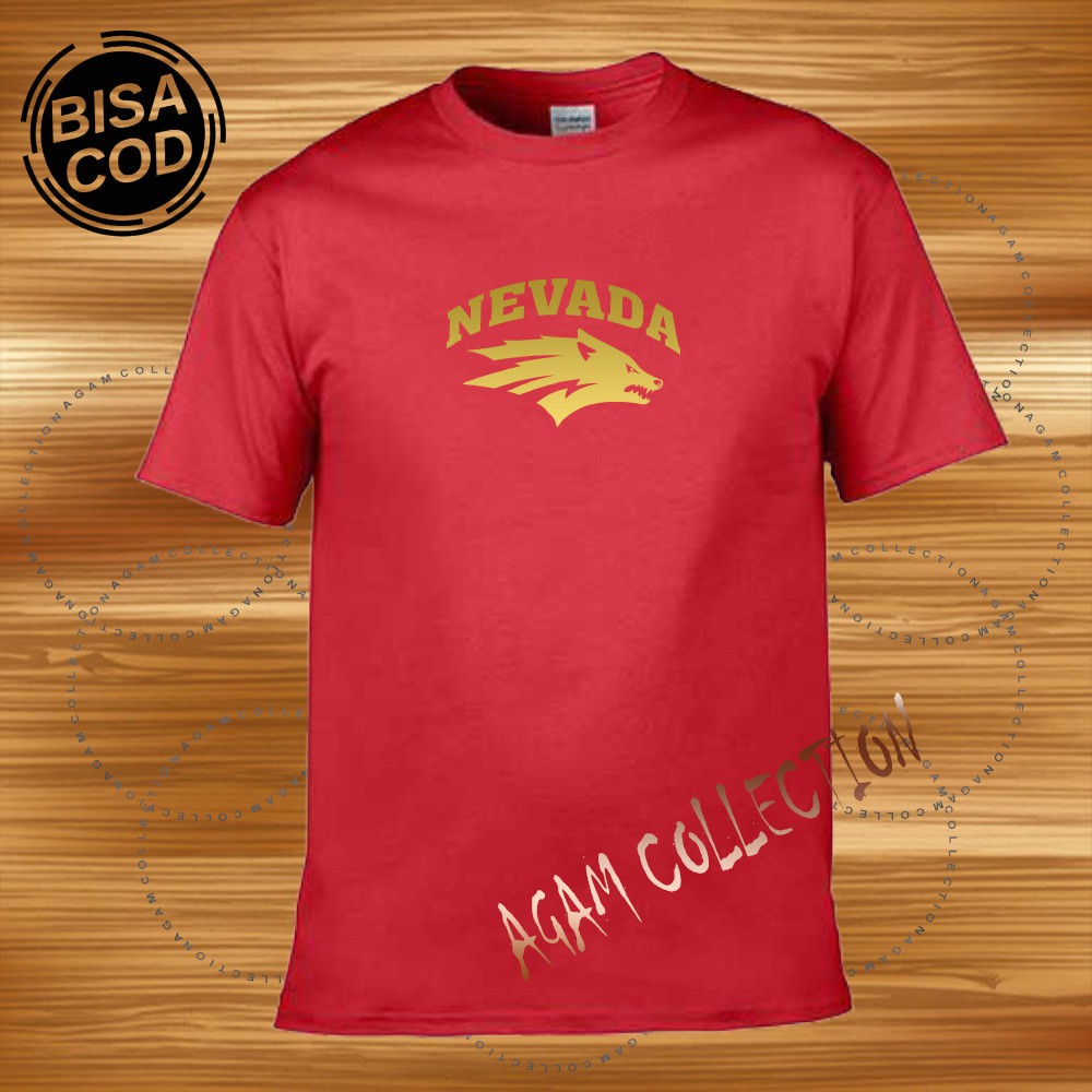 Agam Collection Baju Kaos Distro Nevada 01 Text Gold Lengan Pendek Premium Quality