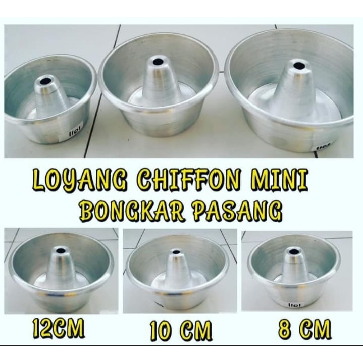 Loyang Chiffon Mini Press Bongkar Pasang Alumunium Tebal / Diameter 8,10,12 cm