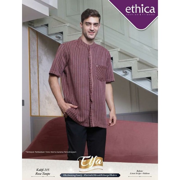 Ethica Kahfi 215 Rose Taupe / Koko Pria Muslim Masa Kini / Baju Atasa Pria Terbaru