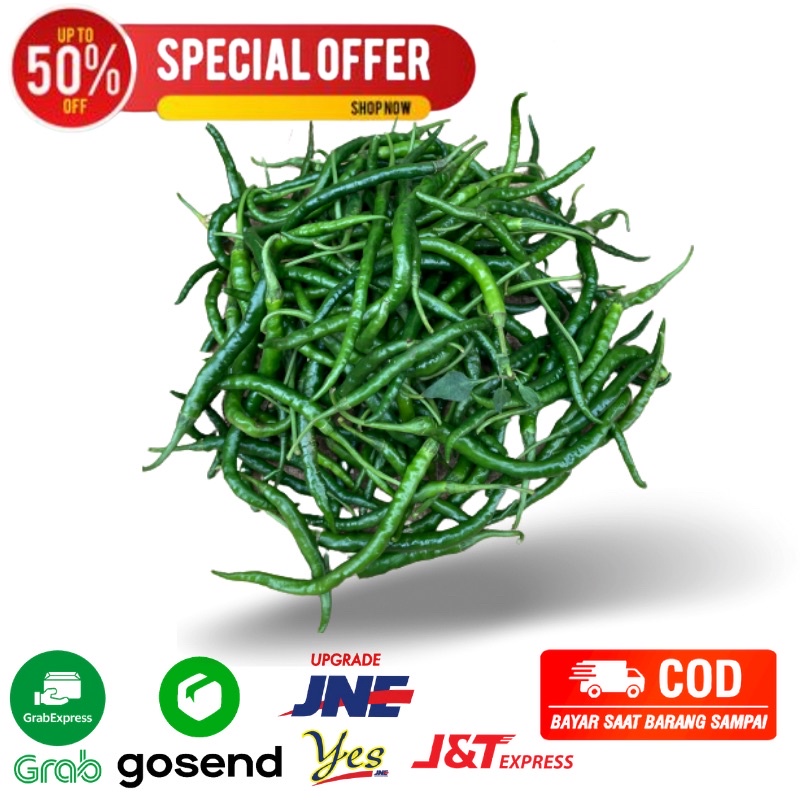 

cabe ijo / kriting ijo super segar fresh 250 gram sayuran segar Bandung