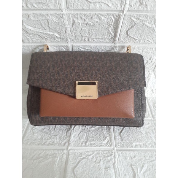 Michael Kors Lita Crossbody Medium Brown Two Tone Shoulder Bag