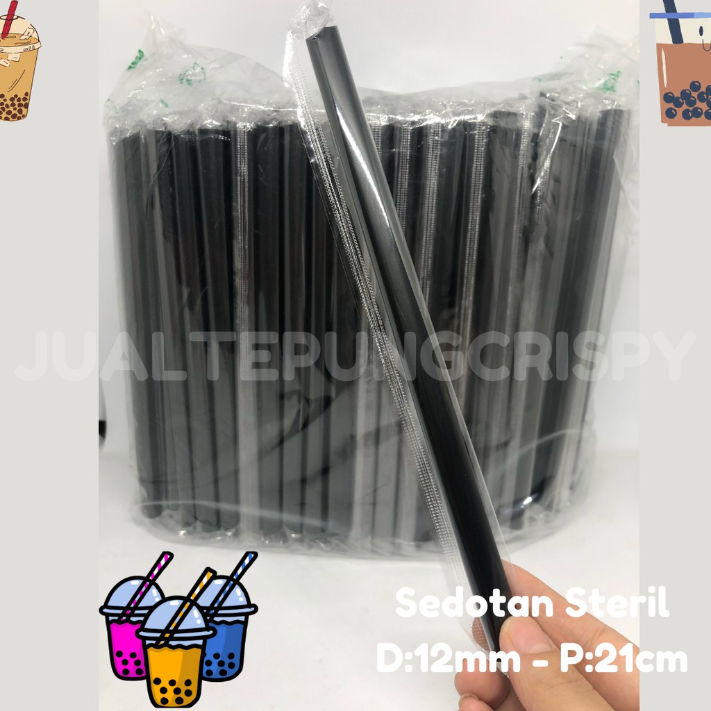 Sedotan Plastik / Sedotan Steril 12mm / Pipet Plastik @100pcs