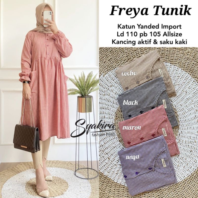 FREYA TUNIK ATASAN SYAKIRA - ATASAN KATUN IMPORT