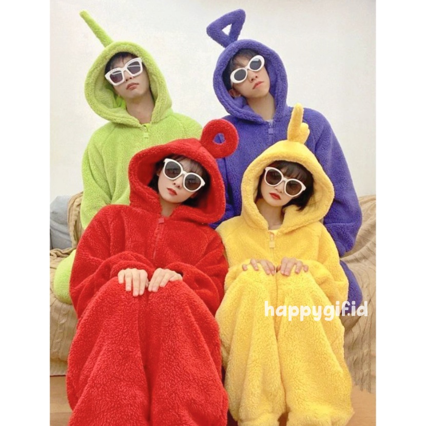 LALA PO TELETUBBIES TINKY WINKY DIPSY ONESIE BAJU TIDUR KOSTUM DASTER PIYAMA KIGURUMI