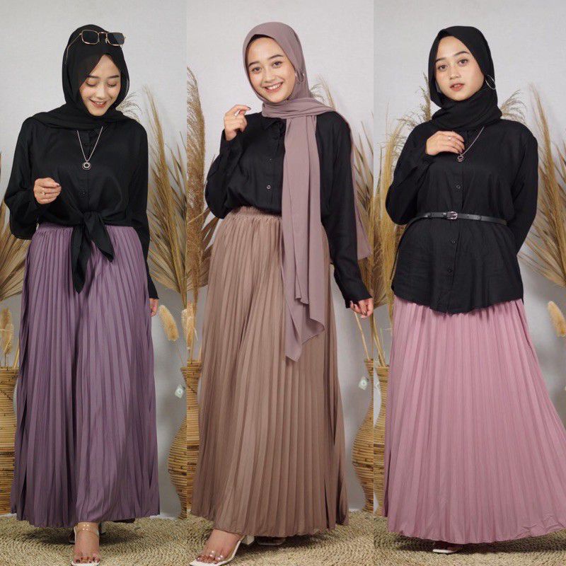 [Fashion Muslim] ROK KULOT PLISKET premium | mayung | murah | kekinian