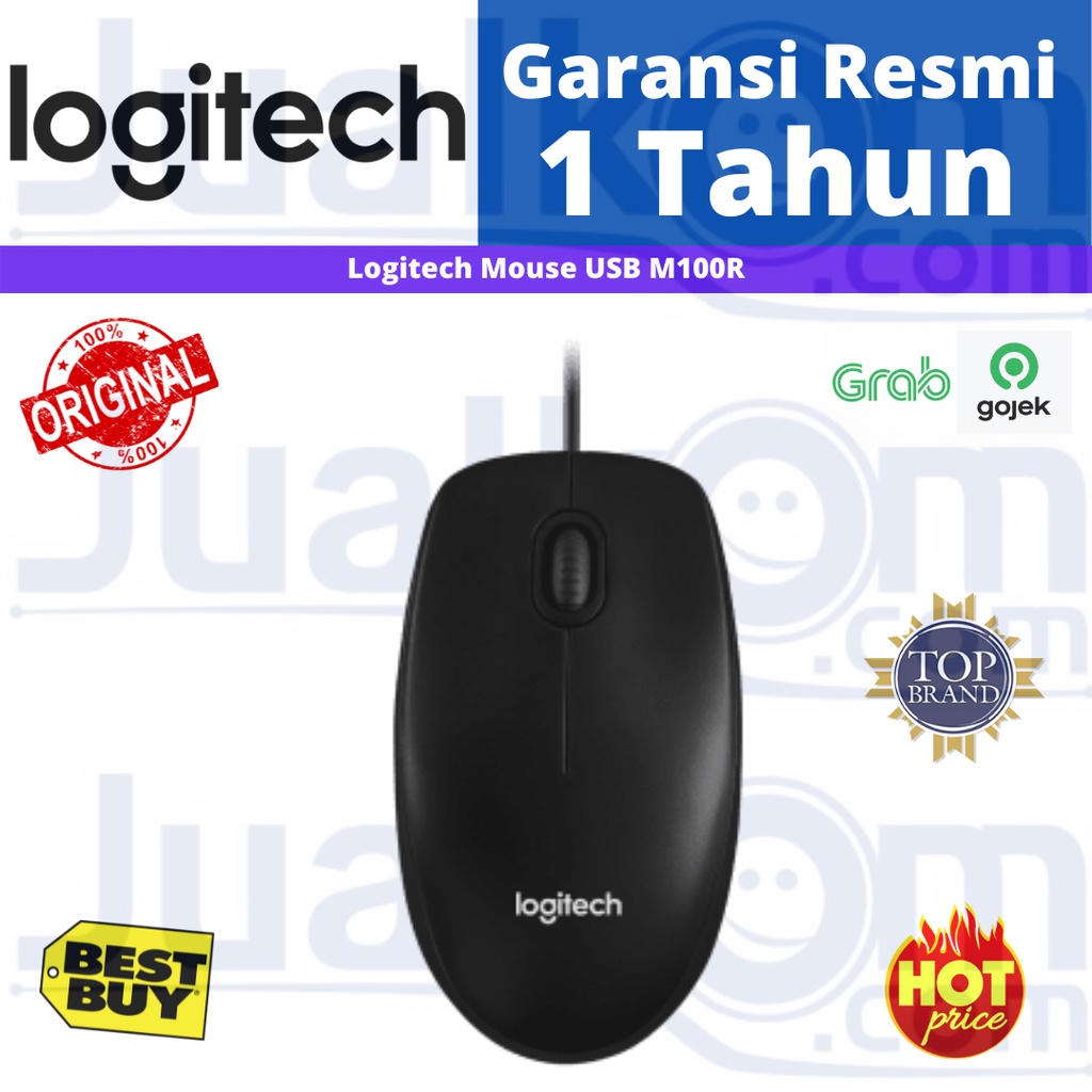 Logitech Mouse Optical USB M100R Resmi