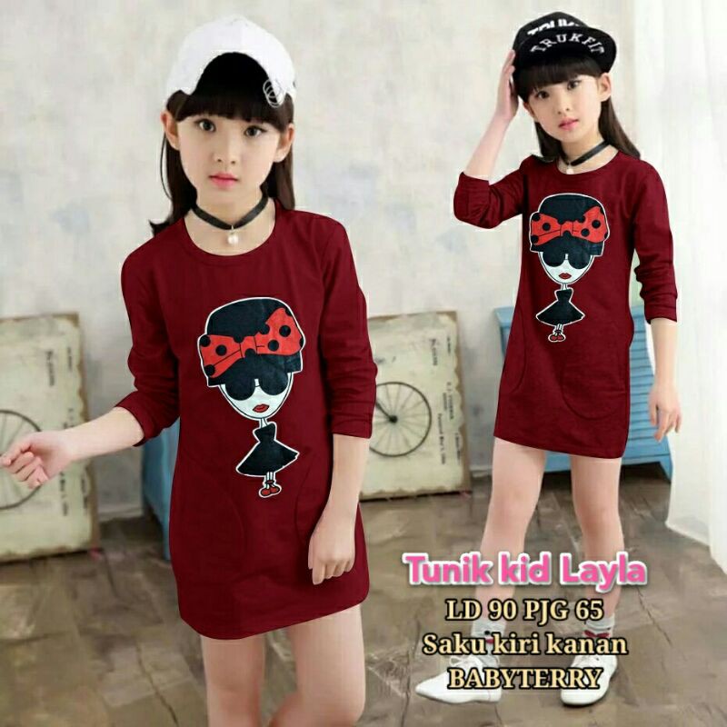 Setelan Baju Tunik Anak Perempuan Umur 10 11 12  Tahun Pakain Tunik Anak Perempuan Terbaru