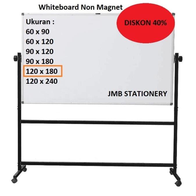 

Produk Terbaik] Whiteboard / Papan Tulis + kaki roda 120 x 180 (singleface/nonmagnet)