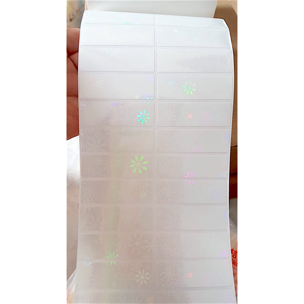 

Label Nama Anti Air Sticker Waterproof Polos Snowy Star Glitter