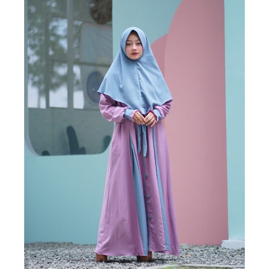 Gamis set Khimar shabrina ORI SHAN GLOW remaja syari casual Itycrepe terbaru