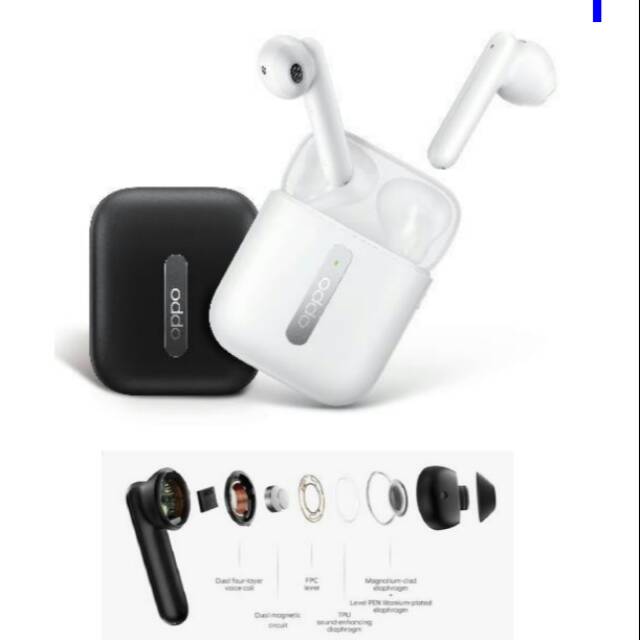 Oppo Enco Free Earbud TWS - Putih, Hitam, Pink