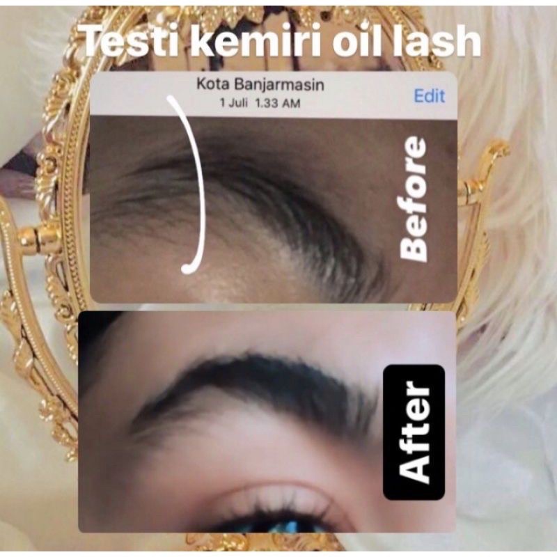 [ READY STOCK ] KEMIRI OIL LASH | SERUM PELEBAT ALIS DAN BULU MATA | MINYAK KEMIRI ASLI