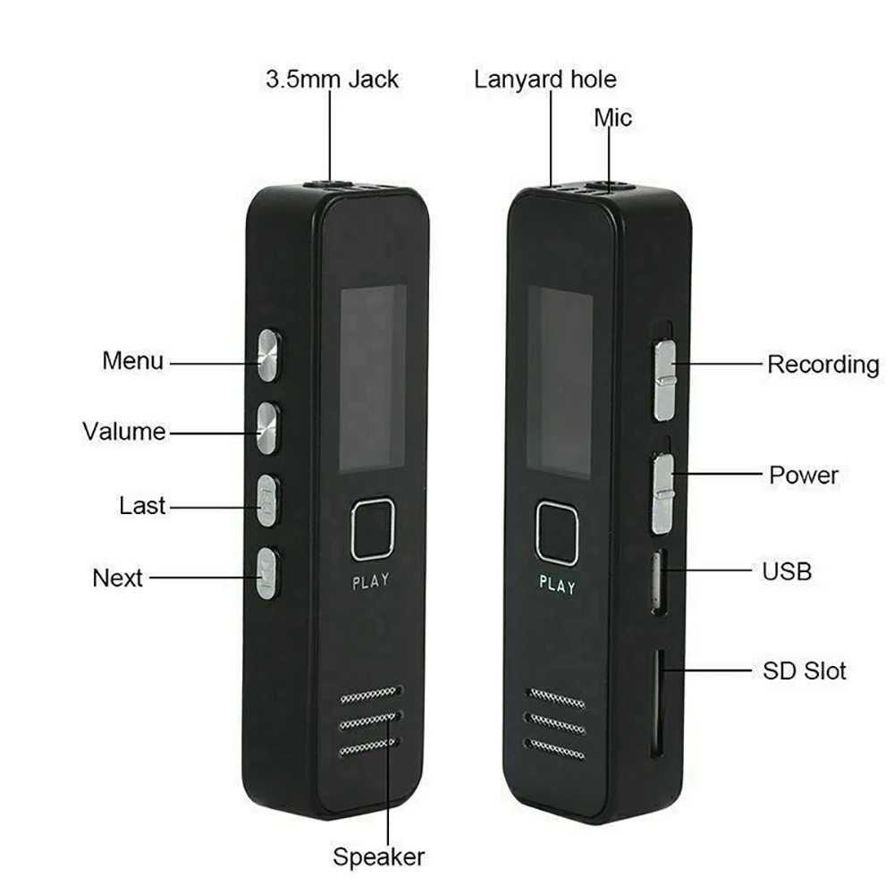 Perekam Suara Audio Digital Mini Voice Recorder 32GB Mini Peralatan Reporter Youtuber Vloger Kualitas Jernih Berkualitas