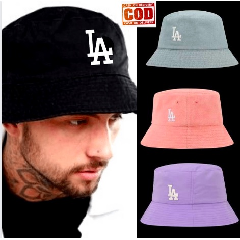 BUCKET HAT LOS ANGELES / LA LAKI PEREMPUAN REMAJA DEWASA AMERICAN LOOK BAHAN KUALITAS PREMIUM