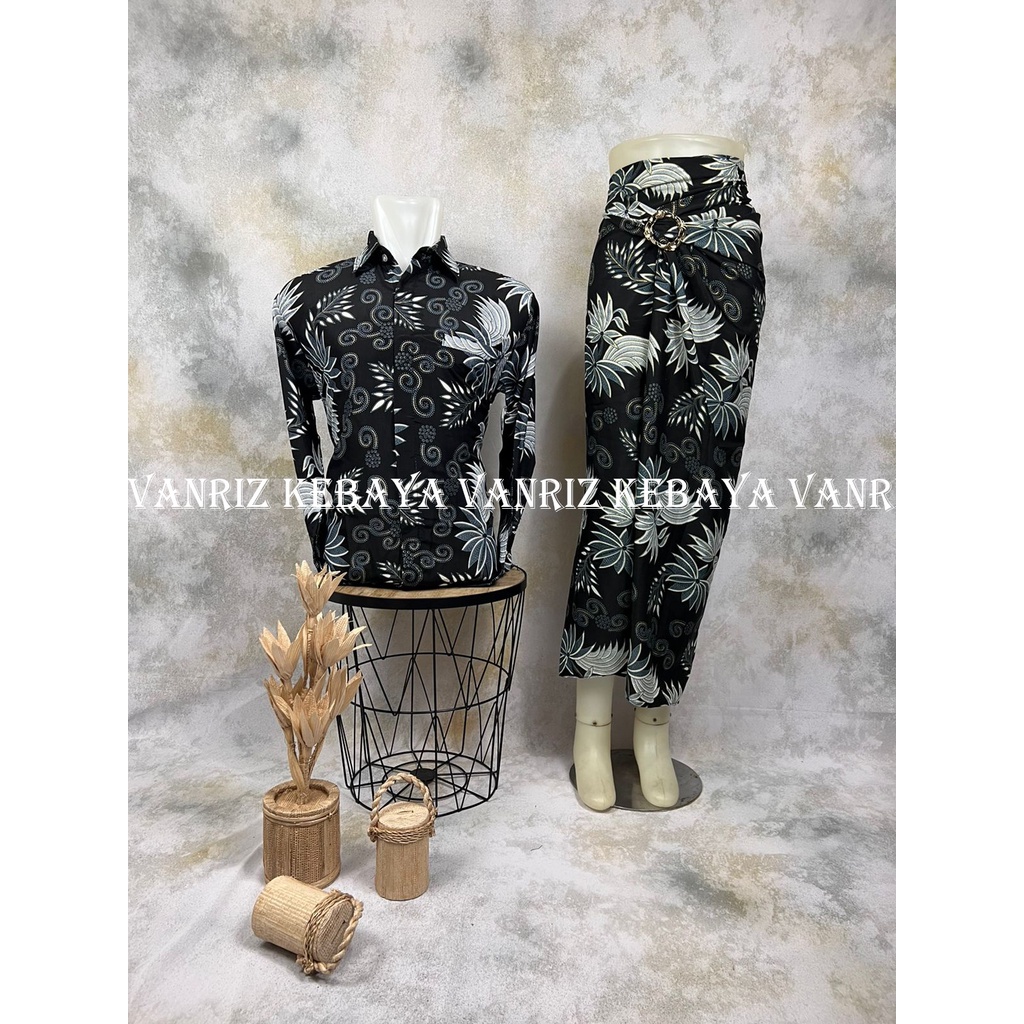 Vanriz Kebaya-Kemeja Batik Lengan Panjang Couple Rok Lilit