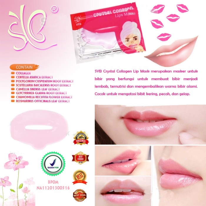 [1Pcs] Masker Bibir Crsytal Collagen untuk Perawatan Bibir Menyeluruh Melembabkan &amp; Mencerahkan Warna Bibir | SYB Masker Bibir Lip Mask