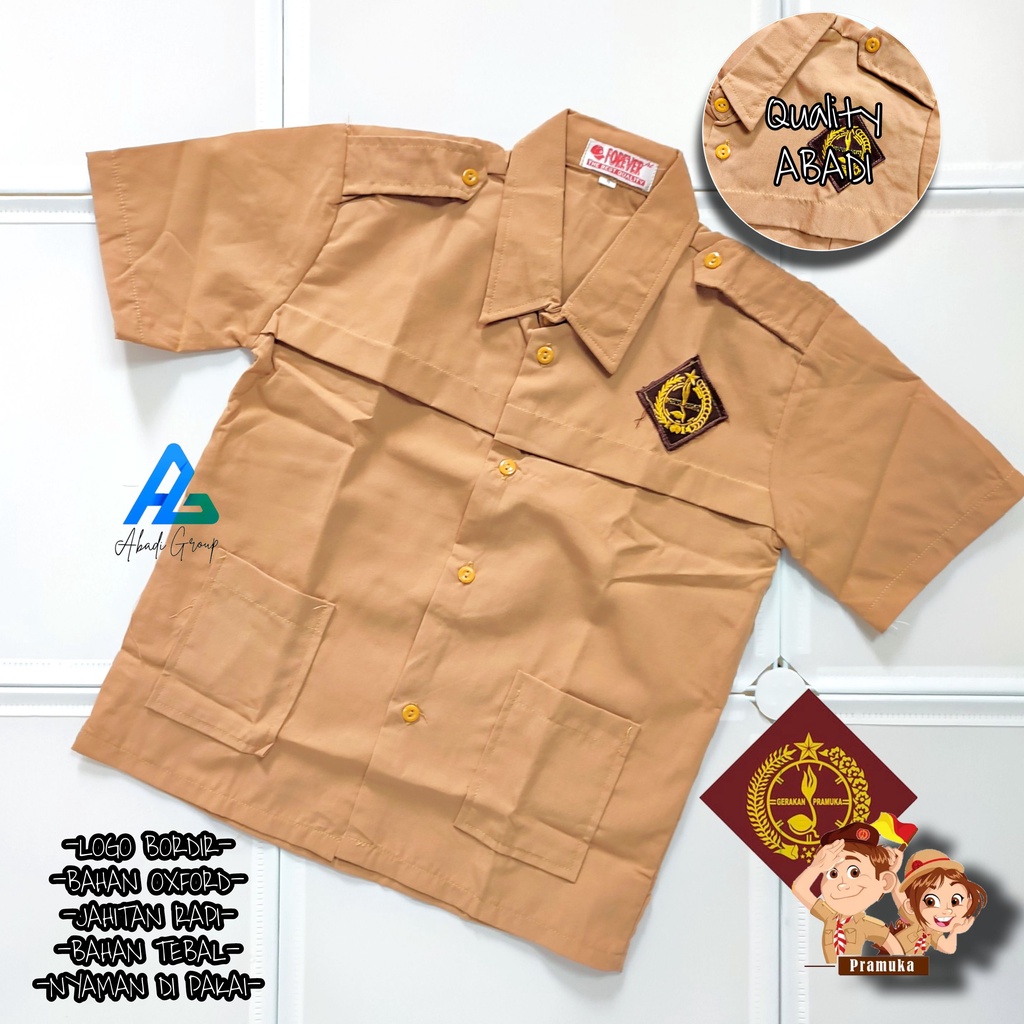 Baju pramuka SD cewe lengan pendek kelas 1-6