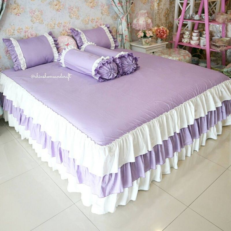 Sprei Rumbai Polos Susun 3  katun premium