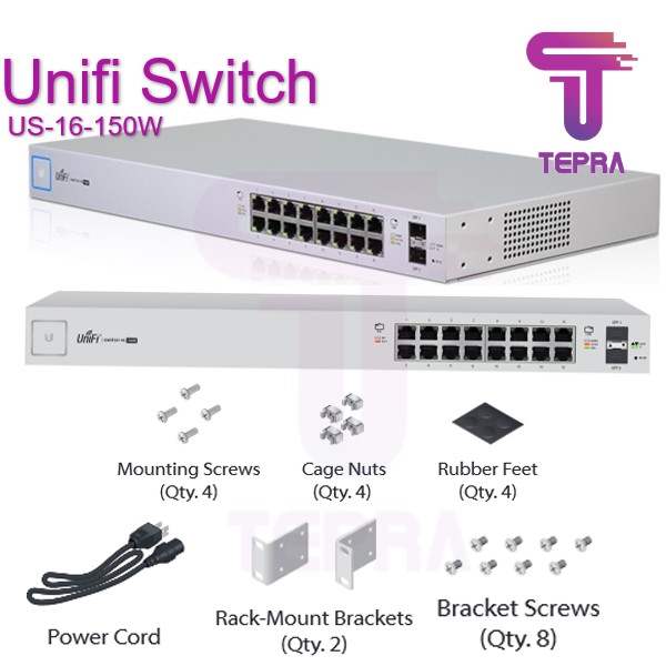 Ubiquiti US-16-150W Unifi Switch Managed PoE+ 16Port 150Watt