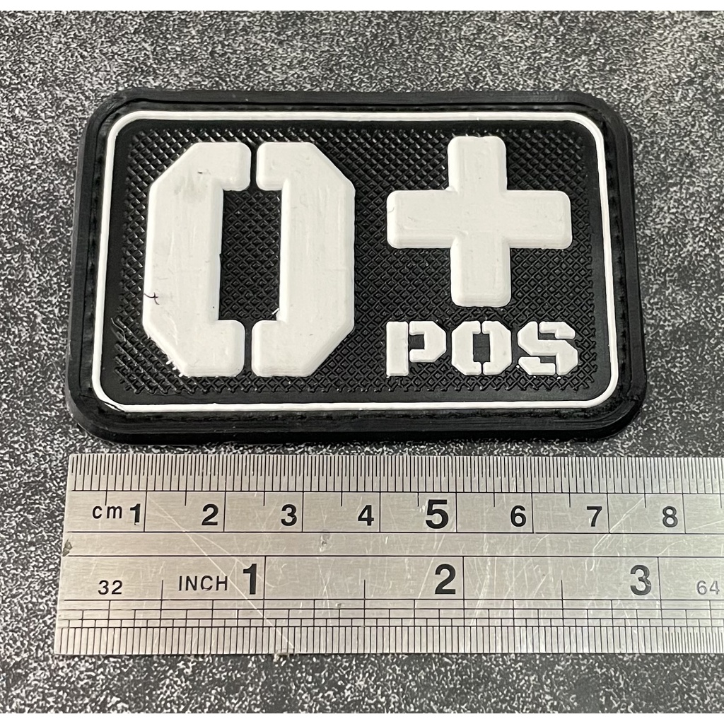 Patch Golongan Darah O+ (Kotak) - Patch Velcro Goldar O+ - Prepetan