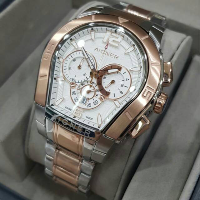 Jam Tangan Pria Aigner Rantai Chrono Grade AAA Japan
