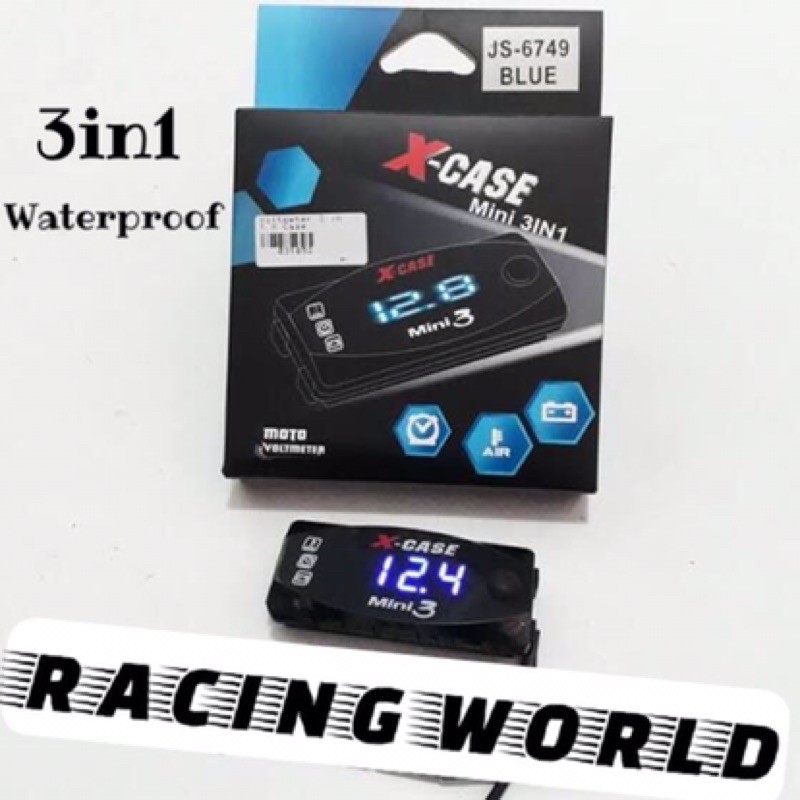VOLT METER WATERPROOF VOLT METER 3IN1 3 IN 1 VOLT METER AKI PENGUKUR DAYA AKI ANTI AIR
