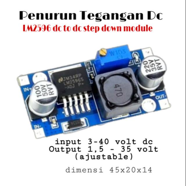 STEP DOWN POWER SUPPLY 4.5-35V to 1.25-3 LM2596 DC-DC ADJUSTABLE