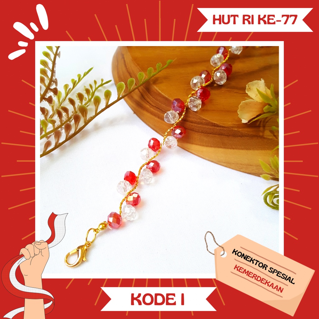 PGX Konektor &amp; Strap Masker Merah Putih 17 Agustus Spesial HUT RI Ke 77
