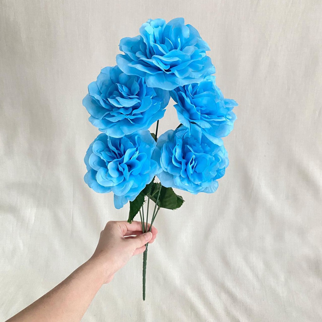 Bunga Artificial Gardenia Tropis X5 (satuan) Bunga Artificial / Bunga Plastik / Bunga Dekorasi-Biru