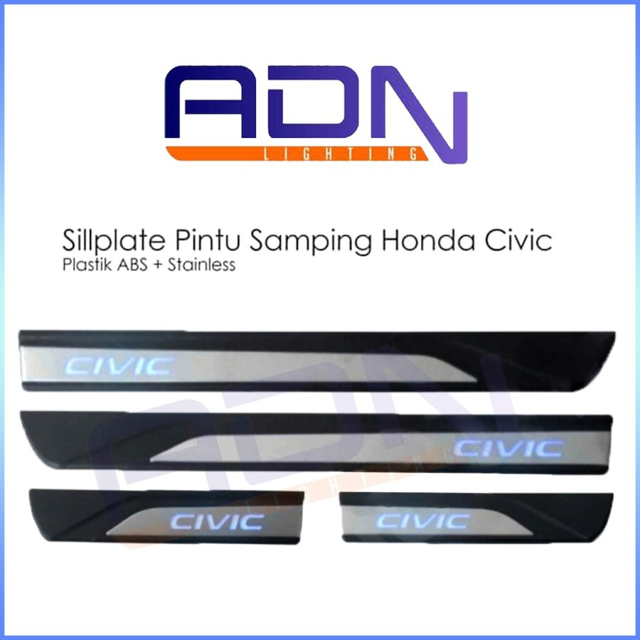 SILLPLATE SILL SAMPING HONDA CIVIC Nyala LAMPU BIRU LED ADN