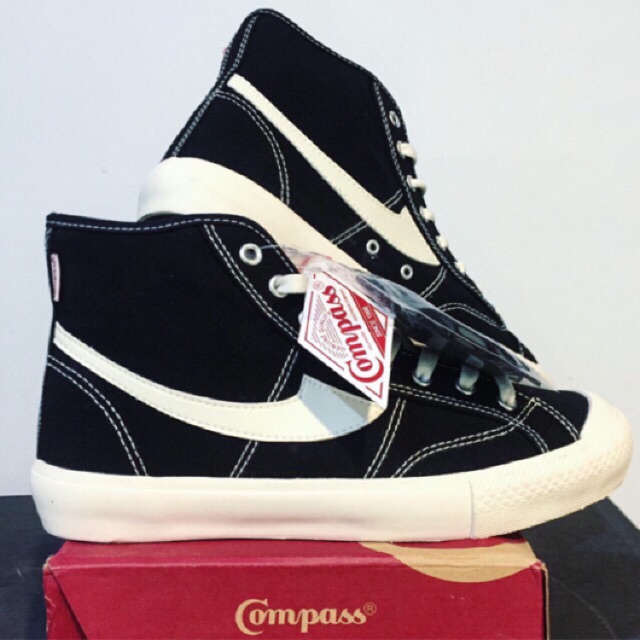  SEPATU  COMPASS  HI BLACK WHITE Shopee Indonesia