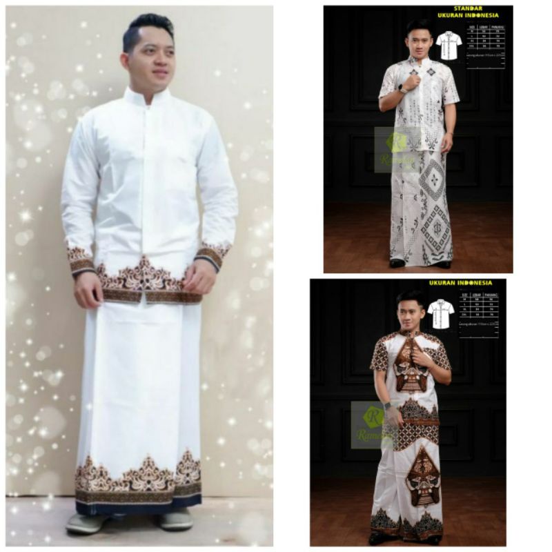 Paket Setelan Sarung Kemeja Batik Sarkem Original Dewasa Modern