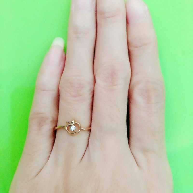 Cincin apel 1 mata putih kadar 375