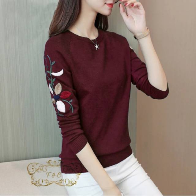 baju atasan wanita remaja import modis kekinian blouse flower hand Korean Style Cewek terbaru2020