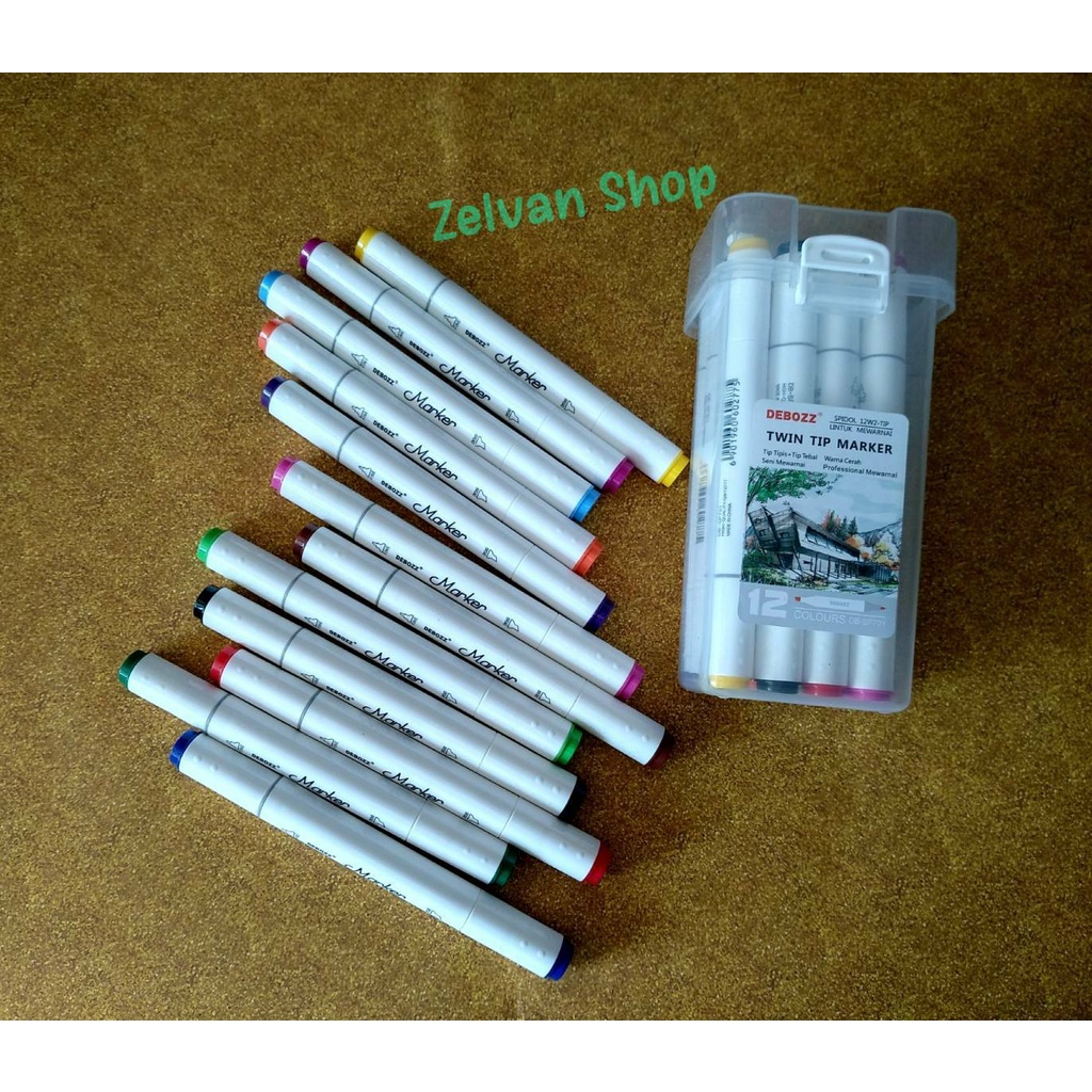 

Twin Tip Marker Debozz 12 warna