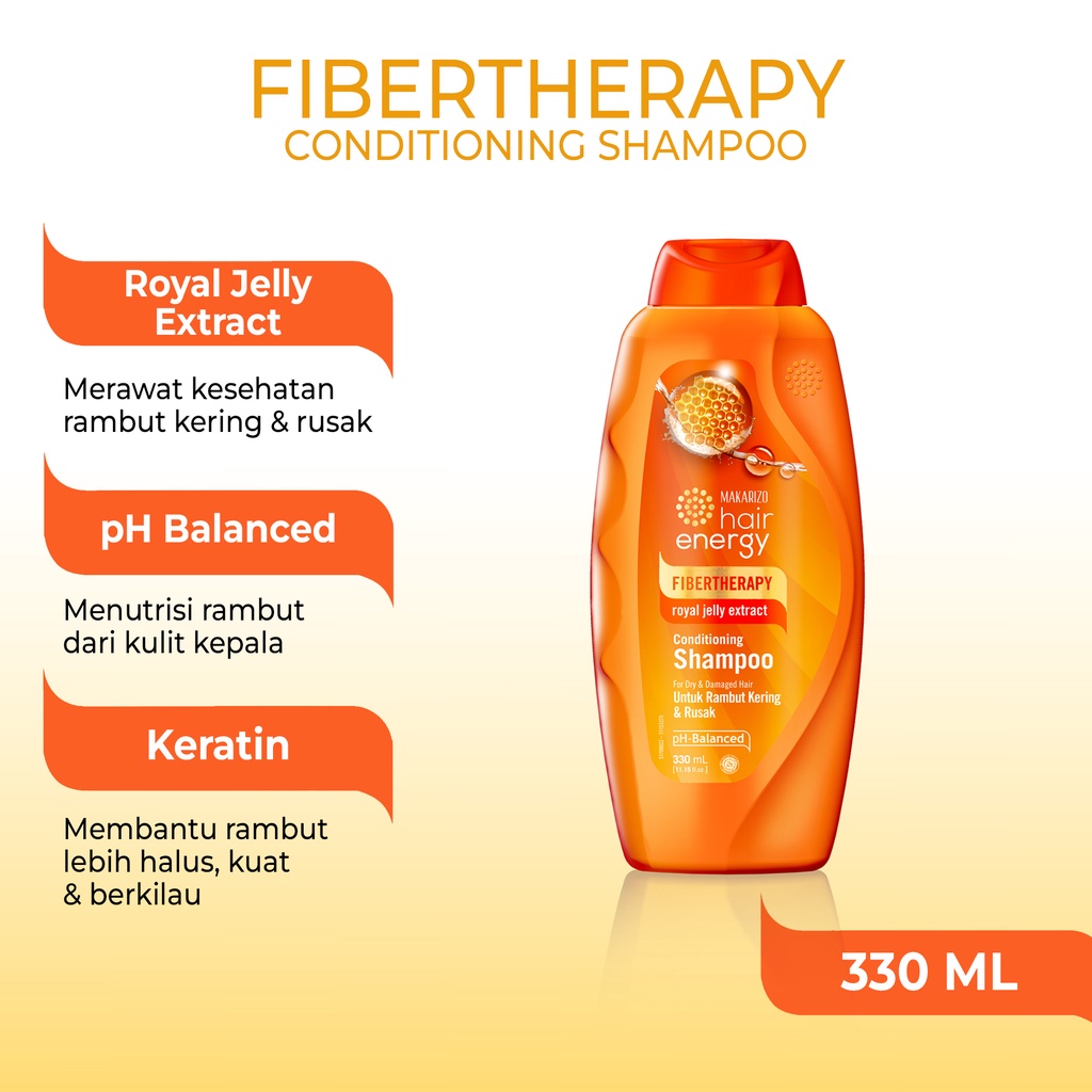 Makarizo Hair Energy Fibertherapy  Conditioning Shampoo Royal Jelly 330 mL / Shampo Kondisioner-1