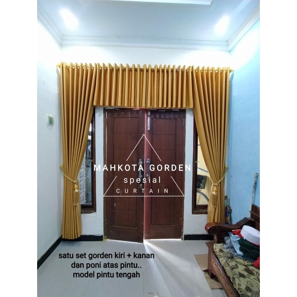 PROMO Gorden Ruang Tamu / Gorden SATU SET poni atas pintu / Gorden minimalis, Gorden poni kupu tarun